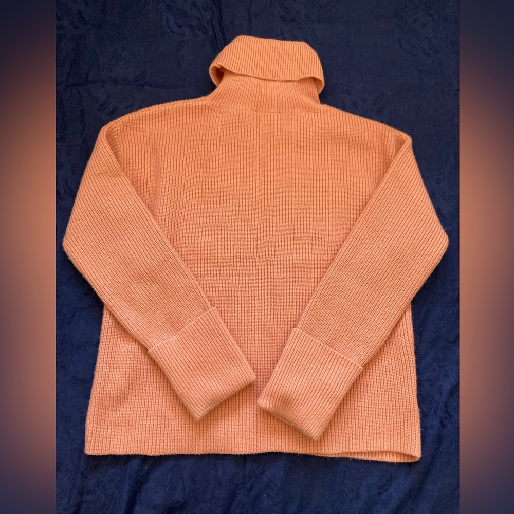 Salmon, thick turtleneck sweater, ann Taylor, size S